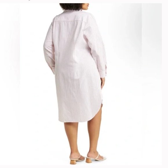 HARSHMAN $244 Willow Stripes Long Sleeve Cotton/Linen Shirtdress 2X - Picture 2 of 16